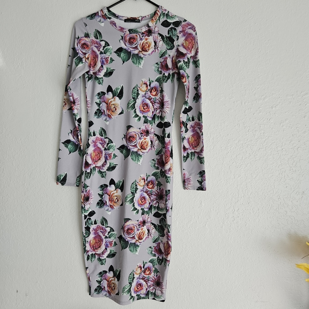 Zara polyamide dress with floral print - Picture 3 of 7
